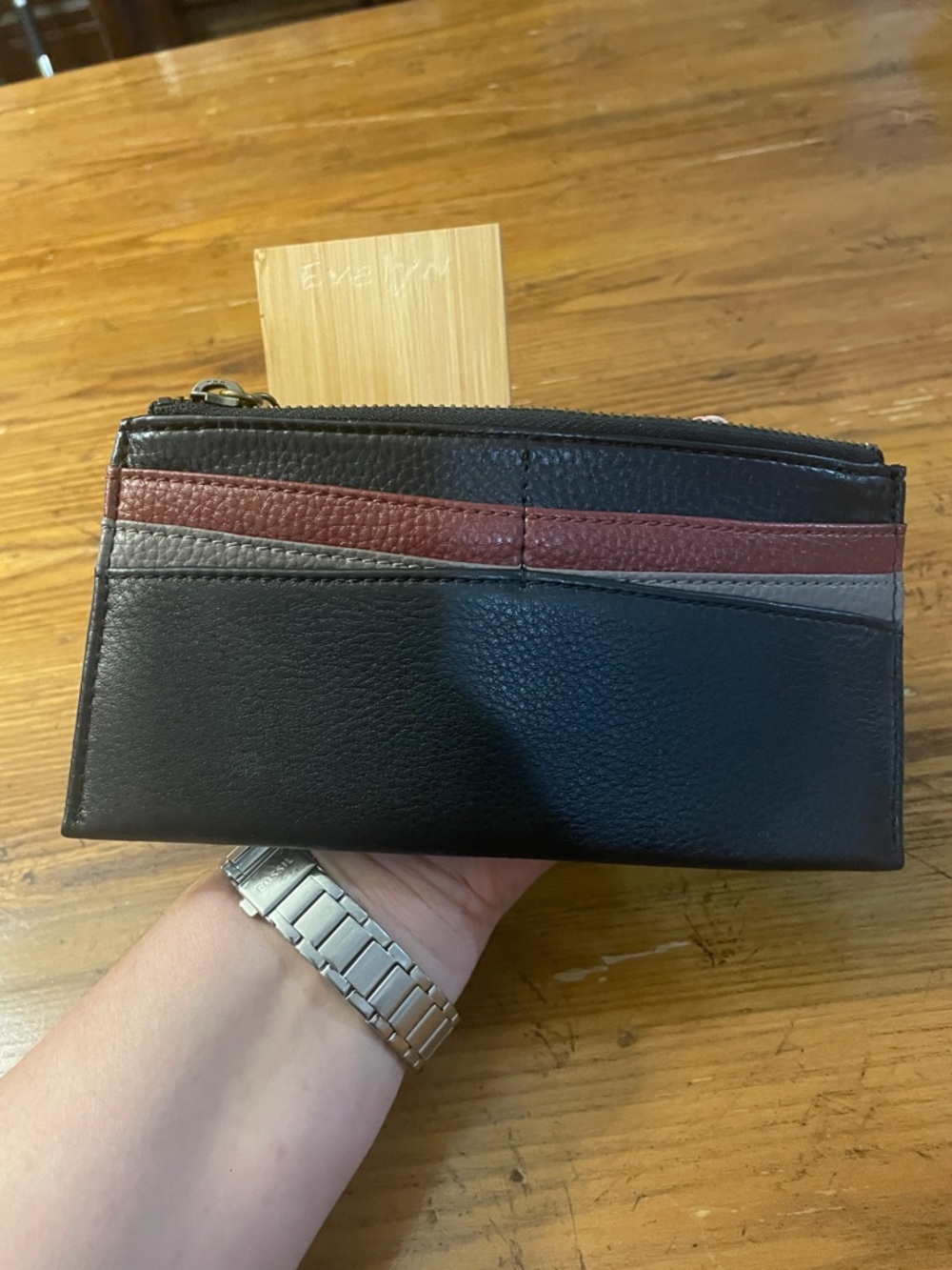 The Sak Black Leather wristlet with Gold-Tone Zipper - Picture 8 of 12